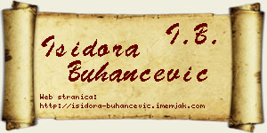 Isidora Buhančević vizit kartica